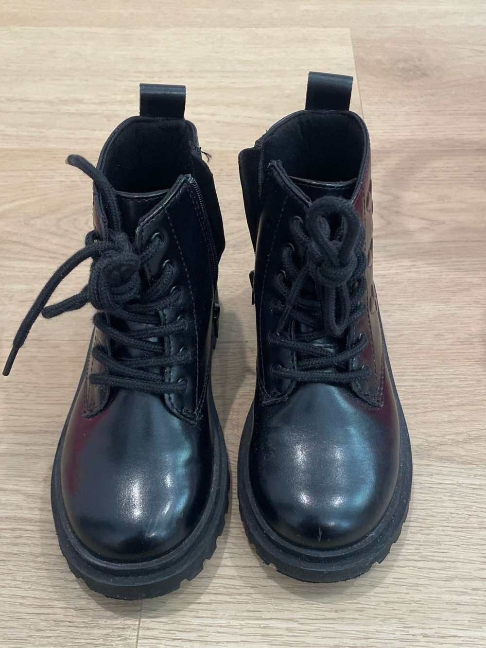 Zara Black Kids Lace-Up Ankle Boots